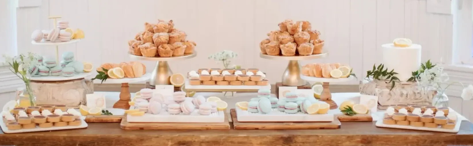 Event dessert table featuring assorted baked goods at The Bells Event Center